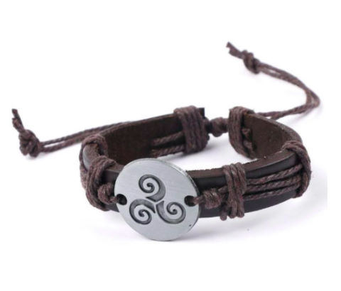 Pulseira Trisquel e Coiro Vegán