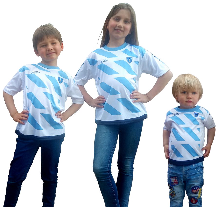 Camisola galega de fútbol para rapaces